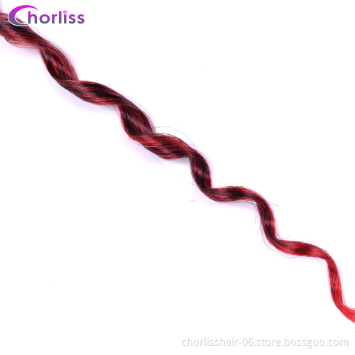 Wholesale Ombre Long Loose Wave French Curl With Curly End Prelooped Synthetic Hair Braids Crochet Braiding Hair Extension Girls
